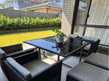 Horrocks 8 Seater Outdoor Dining Set-Black V264-OTF-503S-BLK