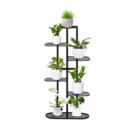 SOGA 6 Tier 7 Pots Black Metal Plant Rack Flowerpot Storage Display Stand Holder Home Garden Decor FPOTH21