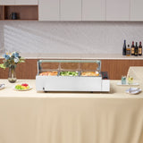 VEVOR Commercial Electric Food Warmer Countertop Buffet 3*8Qt with Glass Shield V952-SYSPBWQ312FSFY1YSV3
