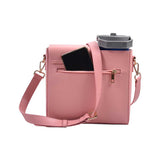 Black Portable Beverage Bottle Cup Holder Bag Trendy Crossbody Design for Daily Commute V888-ELOSUNG13531