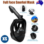 Black Full Face Snorkel Mask Swimming Breath Dry Diving Goggle Scuba Glass Anti-Fog AU XS V201-W12783352