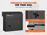 Through The Door Key Drop Box, Heavy Duty Steel Through the Door Mailbox with 1.8" 12" Key Lock, V952-CQXBX12616INYUG59V0