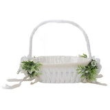 Flower Girl Basket Romantic Elegant Lightweight Hand Woven Wedding Flower Basket for Bride 5799 V1294-YM0901-3115240063712