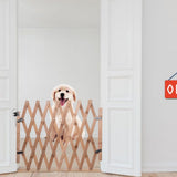 Pet Gate Retractable Adjustable Dog Sliding Door Wood Indoor Dog Gate Doorway Stairs Pet Puppy V1294-YM0717-10034502