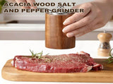 2Pcs Salt and Pepper Grinder Set,Solid Wood Hand Crank Pepper Mill,Adjustable Coarse & Fine V1369-AZ3-W-10993