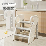 Whiteren's washing stairs, kids bathroom steps, toddler step stool, bathroom stool for kids, V1106-843-WHI-70702