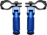 2 Pieces, Folding Motorcycle Footrests, 90 Degree Foldable Rear Pedal Steps with 31-33 mm Clamp, V1189-LC-QP-00725
