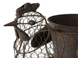 Chicken Wire Chook w Pot & Handle 35cm V637-06976CHK