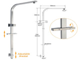 Brushed Nickel Square Twin Shower Set 8" Rain Head 3 Modes Handheld Silding Rail Mixer V1233-C7121NHS002M4CNKSS108NKSQ201N