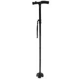 Aluminum Alloy Telescopic Crutches Walking Sticks Outdoor Elderly Cane With Torch V1294-YM0714-3114210162211