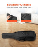 4/4 Full Size Cello Case, Nylon Waterproof, Lightweight Portable Travel Carrying Bag, with V952-DTQHTQXNLXH4SBV0V001V0