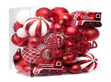 65-Piece Christmas Tree Ornament Set with Painted Balls, Train, Pinecone, Star and Merry Christmas V1341-ZY-H3QLKW2R-PINK