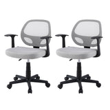 Artiss 2x Mesh Office Chair Computer Gaming Desk Chairs Work Study Mid Back Grey OCHAIR-H-FZ14-GYX2
