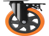 Caster 152.4 mm Swivel Plate Casters, Set of 4, with Security A/B Locking No Noise PVC V952-PBJLCSJAZ4J56BOYXV0