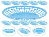 12Pcs Blue Plastic Food Baskets Reusable Snack Containers for Family Picnic and Party Storage V1369-AZ3-W-12199