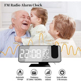 Projector Alarm Clock with Radio, Digital Clock, USB Alarm Clock Radio with Dual Alarm and 7 LED V1237-ZY-715-193
