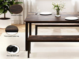 Artiss Dining Table and Chairs Set 3PCS Kitchen Metal Desk Bench Dark Walnut MO-DIN-SET-01-BKBR-AB