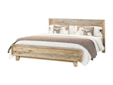 King Size Wooden Bed Frame in Solid Wood Antique Design Light Brown V43-BED-WDLK