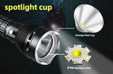 LED diving high-lumen 26650 battery professional diving V1102-124-37522-BLK-YELLOWLIGHT