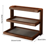 3-Tier Bamboo & Acrylic Desktop Storage Rack, Wooden Tea Set & Coffee Mug Display Shelf for Kitchen, V1366-AZ2-W-12701