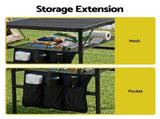 Gardeon BBQ Camp Table, 90*60*66 Portable Foldable Lightweight Grill Outdoor Metal Table 3.9kg XFEL-TABLE-MESH-90-BK