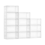 VEVOR Shoe Storage Boxes, 12 Pack Clear Stackable Shoe Boxes Storage Organizers with Magnetic Door, V952-KDDQTMCXXHQKSN20V001V0