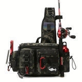 Camouflage Fishing Waist Bag Large Capacity Multi-layer Partition, Side Pockets & Winding Strap V1232-YDXKB003