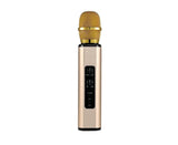 K6 Handheld Wireless Bluetooth-compatible Condenser Microphone Karaoke Speech Mic Speaker Golden V1263-JX-1078