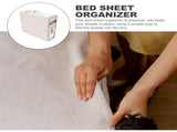 Beige Bed Sheet Organizer Box with Handles and Zipper for Home Bedding Storage V1192-AZ-W-25530