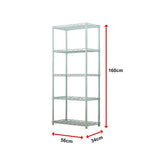 5 Tier Silver Metal Storage Rack Shelving Wire Shelf V63-837161