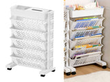 Movable Bookshelf Large Capacity Rotatable Removable Plastic Practical Rolling Organization Shelf 6 V1294-YM0521-3117230064012