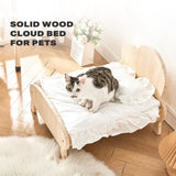 Cat Dog Wooden Bed Pet Sofa for Small Pet Wood Frame Beds With Bedding V488-PCPBB