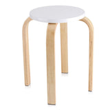 1Pc Anti Slip Bent Wood Stacking Stool Candy Color Home Furniture Kids Room Decor White V1294-YM0901-GB-JY01006-02
