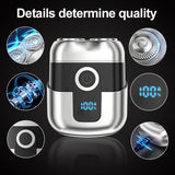 Gray Mini Portable Electric Shaver for Men and two set of spare integral blades - Floating Heads, V888-ELOSUNG56150-5