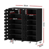 Artiss Shoe Rack Cabinet 6 Tier Storage Shelf Black FURNI-L-SHOE-2D-BK-AB