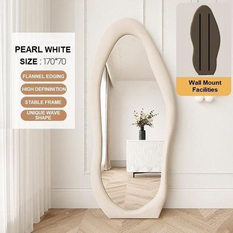 1.7m Standing Maiden Mirror Full Length Aesthetic Full Size Floor Mirror Bedroom Creative Modern V255-FBMI-CL-PWH_170