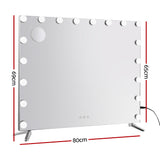 80x65cm Embellir Makeup Mirror Hollywood Vanity with LED Light Silver Legs MM-E-FRAMELS-6580LED-GS