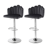 Artiss Bar Stool X2 Kitchen Dining Counter Gaslift Chair Adjustable Velvet Grey BA-B-B08-VEL-GYX2