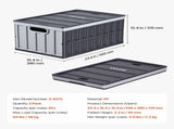 Plastic Collapsible Storage Bins with Lids, 65L 2 Packs, Stackable Folding Storage Crates with V952-KZDSLCWXHHS6YVX56001V0