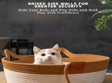 Instinct Basket for Cats, Cat Bed, Under 10kg Cotton Rope Cat Bed with Cushion, Large Foldable V1366-AZ2-W-10893