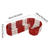 Candy Cane Shaped Woven Storage Basket, Holiday Table Organizer Tray, Divided Compartments for V1192-AZ-W-24672