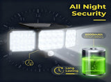 120-LED Solar Motion Sensor Outdoor Wall Light, 3 Adjustable Heads with 270&deg Coverage, 800 Lumens V1341-ZY-GYGPU3PZ-2PCS