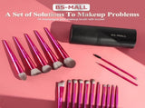 Hot red Professional Makeup Brush Set Cruelty-Free, Versatile for Foundation, Blush & V1107-HOT RED PROFESSIONAL MAKEUP BRUSH SET