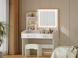 Artiss Dressing Table Set Stool Led White Doria FUR-V-DRESS03-LED-WH-AB