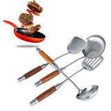 4Pcs/Set 304 Stainless Steel Rosewood Cooking Utensils Cookware Set Kitchen Tool V1294-YM0901-3118200130311
