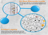 Periodic Table - 83 Kinds of Real Elements & Acrylic Display Stand, for Science Lovers, Students V1369-AZ3-W-20289