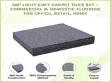 5m Light Grey Carpet Tiles Set Commercial & Domestic Flooring for Office, Retail, Home V63-952991