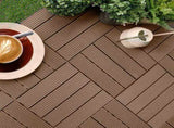 SOGA 11 pcs Light Chocolate DIY Wooden Composite Decking Tiles Garden Outdoor Backyard Flooring Home DECK7004