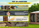 Pop-up Camping Gazebo Camping Canopy Shelter 6 Sided 10' x 10' Sun Shade V952-MZY610FT10FT67P5KV0