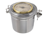 Cigar Jar Stainless Steel Silicone Ring with Hygrometer Waterproof Sealed Storage Jar for Home V1294-YM0626-3118220331214